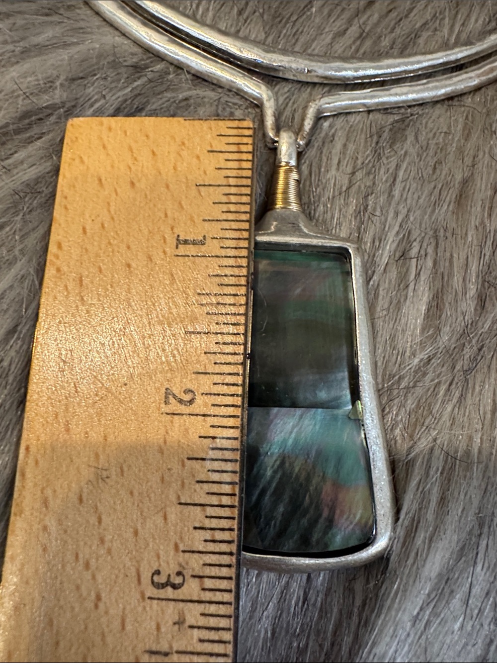 RLM by Robert Lee Morris Silver plate Pendant Necklace with Abalone Inlay - Picture 6 of 8
